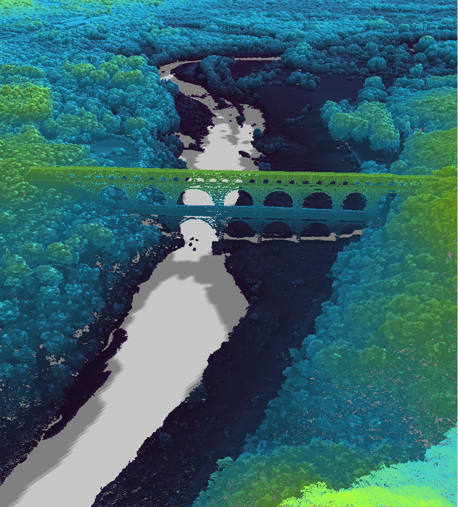 Lidar HD pont du Gard